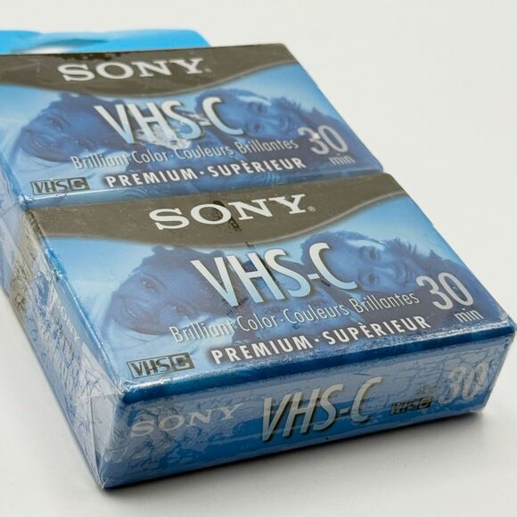 New SONY VHS-C Video Tapes 30 Minute Premium Sealed Pack of 2 // TC-30VHGF - Picture 4 of 4